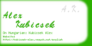 alex kubicsek business card